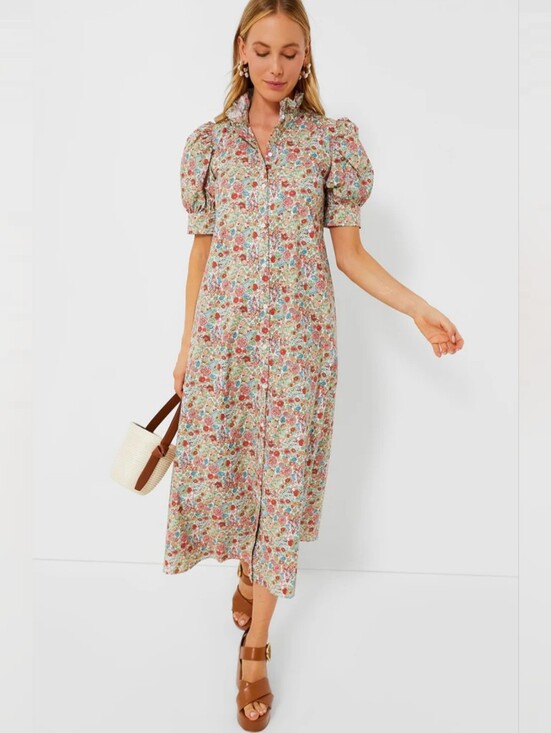 Hyacinth House Dresses & Skirts - Tuckernuck Hyacinth House Red Floral Ruffle Collar Louisa Maxi Dress Large